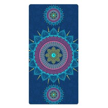 여성 피트니스 홈트레이닝 옐로우 포인트 만다라 요가 매트, 블루