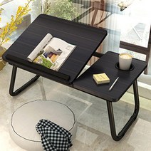 리빙선생 프리미엄 침대 4단 노트북 테이블 55 x 32 x 25 cm, 블랙