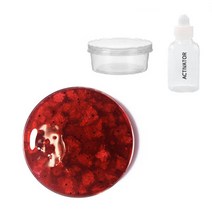 팔레트슬라임 딸기잼 액체괴물 150ml 세트, 투명 빨강