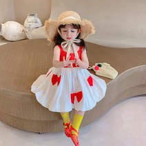 앤젤아이 여아용 백스퀘어 나시 왕리본 원피스