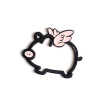 모모 블랙프레임 동물 키링 열쇠고리, 돼지, 1개