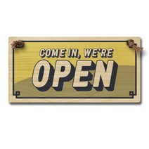 레트로 양면 우드 안내판 WOC-027, 1개, OPEN/CLOSED