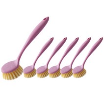 레라티 야자솔 손잡이 다용도 세척솔, 핑크, 6개