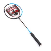 웰니스루틴 고급 배드민턴 초경량 탄소 라켓 블루블랙, 1개