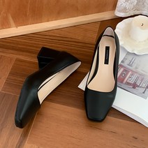 언니구두 샤르망 스퀘어 미들힐 6cm