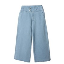 시크블랙 여성용 베클리 와이드 투버튼 데님 팬츠 PT8039K17