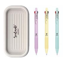 자바펜 제트3볼 비즈 베이비 볼펜 0.5mm 3종 + 소울메이트 펜트레이 랜덤발송 세트, 퍼플, 민트, 옐로우, 1세트