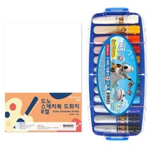 투코비 도노 스케치북 도화지 130g 8절 250p + 동아 빼꼼 수채화물감 12색 사출케이스, 혼합색상, 1세트