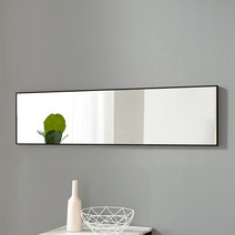 미소아이 벽걸이 문걸이 더심플 전신거울 300 x 1220 mm, 블랙