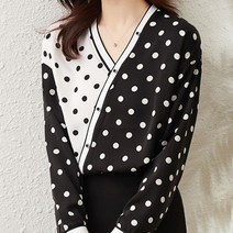 아뗄릭 브이넥 빅사이즈 도트 셔츠 블라우스 00341