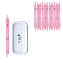 자바펜 제트라인 베이비 초저점도 유성볼펜 0.38mm 12p + 펜트레이 세트, 피치(볼펜), 랜덤발송(펜트레이), 1세트