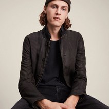 올세인츠 남성용 Leather SURVEY LTHR BLAZER 자켓