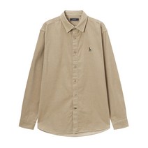 헤지스 남성용 퍼피자수 면 긴팔 캐주얼 셔츠