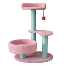 마음이음마켓 고양이 3층 캣타워, 핑크, 1개