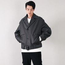 리버클래시 남성용 트윌 면 오버핏 벨티드 카라 트러커 점퍼LHW22716CH