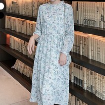 메이첼 하늘하늘한 플라워 패턴 쉬폰 롱 원피스 00212
