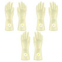 리즈제이니 라텍스 고무장갑 L, 14 젤리 노란색   작은 데이지, 3세트