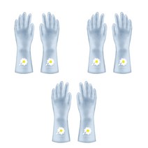 리즈제이니 라텍스 고무장갑 S, 13 젤리 블루 스몰 데이지, 3세트