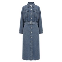 탱커스 벨트 카라 데님 롱원피스