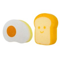 라이프투비 캐릭터 스펀지 수세미 계란 + 식빵세트, 1세트