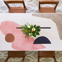 지베아 가죽 방수 캠핑 감성 예쁜 식탁보, 혼합색상, (160 x 90cm)