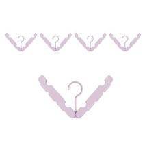 뷰넷 접이식 미니 집게 내장 옷걸이, 파스텔핑크, 5개입