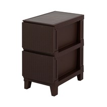 보노하우스 라탄 슬림 서랍장 2단, 브라운, 1개