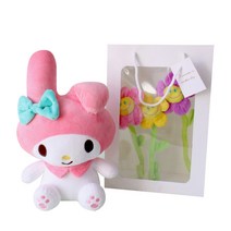 모리앤 산리오 중형인형 + 스마일꽃 3p + 기프트 쇼핑백, 마이멜로디(인형), 36cm