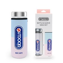 아웃도어프로덕츠 보틀 + 슬리브, 투명 + 블루 + 핑크, 500ml