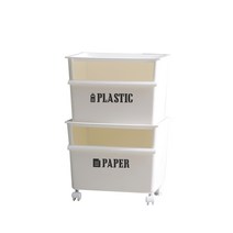 라이피스트 클린업 이동식 분리수거함 45L, 화이트, 2개
