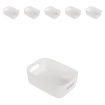 생각나래 생각정리 다용도 바구니 중 24.5 x 16.5 x 10 cm, 화이트, 6개