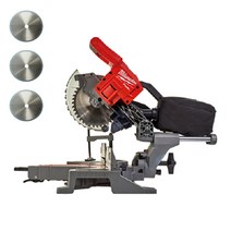 밀워키 충전 슬라이딩 각도 절단기 M18 FMS190-0 + 더스트백 + 원형톱 255mm 3p 세트, 1세트