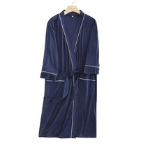 여성용 호텔식 골프 와플 사우나 모텔 목욕 소프트가운 XL, 네이비, 1개