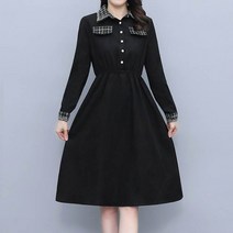 아뗄릭 허리밴딩 체크 넥 포켓 심플 원피스 00549