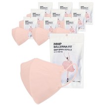 엠엠피 발레리나핏 국산 새부리형 컬러 마스크 L, 코랄, 10개, 5개입