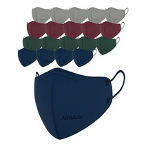 에어뮤즈 슬림핏 패션컬러 숨쉬기편한 새부리형 마스크 성인용 M 4종 x 5p 세트, 1세트, 모던 그레이, 까멜리아 버건디, 포레스트 그린, 시크 네이비