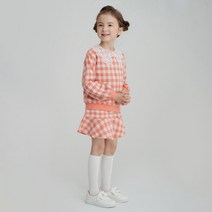 컬리수 여아용 깅엄 체크 스커트 C221SKG01P