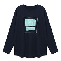 탱커스 여성용 박스핏 심플 라운드 티셔츠