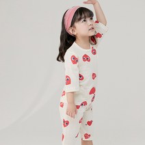 여아용 7부 자가드 실내복 상하 세트