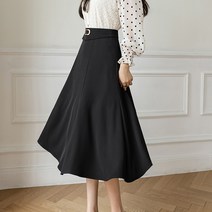 페이퍼먼츠 데일리 허리벨트 플레어 미디 스커트 01448