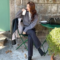 임블리 여성용 하찌벌룬 소매 니트 가디건