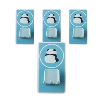 나홈 다용도 캐릭터 고리형 현관 열쇠 차키 벽 후크, 팬더, 4개