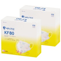 애니가드 꿈꾸는 고래 웰빙 황사 마스크 뉴 프리미엄 소형 KF80, 50개입, 2개