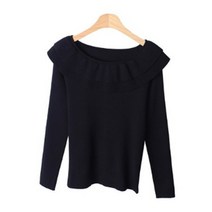 여성용 린다샵 아리타 프릴 오프숄더 니트 NT3628K23