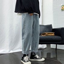 남성용 마켓A 밴딩스트링 캐주얼 청바지