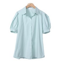 여성용 퍼프 반팔 블라우스 BL4524K23