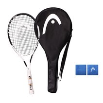 [윌슨클래시v2100ul] 헤드 테니스 사이버 프로 라켓 + 손목밴드 13cm 2p 세트, 블랙 + 화이트(라켓), 랜덤발송(손목밴드)