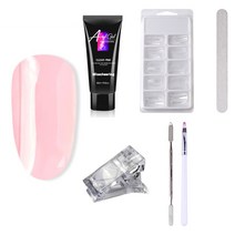 스위스녹스 셀프 네일 인조 손톱 연장 재료 베이직 폴리젤 클리어 4종 + 구성품 랜덤발송 세트, 1세트, 클리어핑크