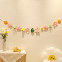 이자벨홈 생일 축하 가랜드 인스 윈드 파우더 벚꽃 풀 플래그, 혼합색상, 1개