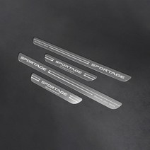 3D 인테리어 몰딩 도어스커프 1열 2p + 2열 2p 세트, 기아, 기아 스포티지 NQ5 2022년형, 헤어라인 메탈